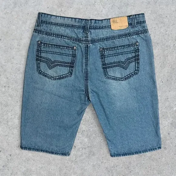 Brooklyn Laundry Embroidered Blue Jean Shorts Jorts