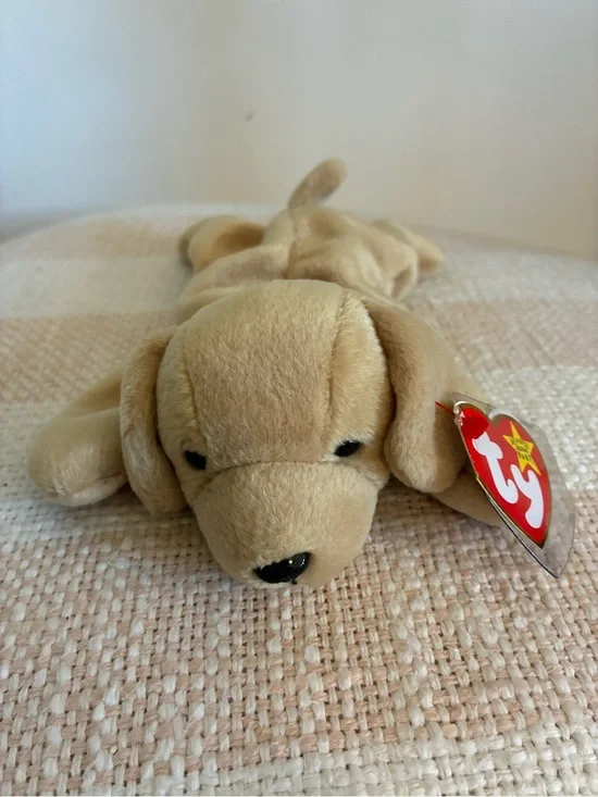 Ty Beanie Babies - “Fetch” the Golden Dog - 90s vintage collectible with tags