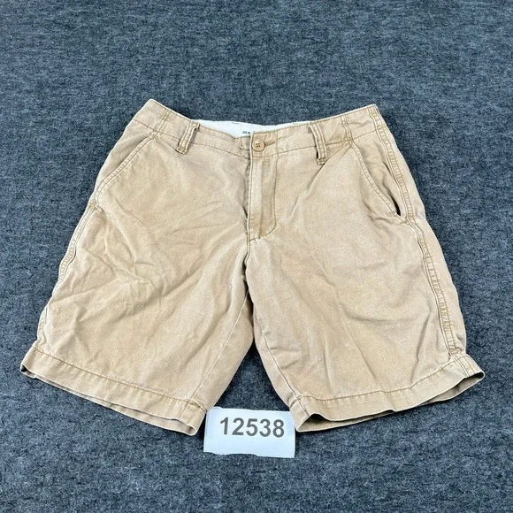 Old Navy Lived In Straight Chino Shorts Mens 29 Tan Cotton Flat Front Outdoor