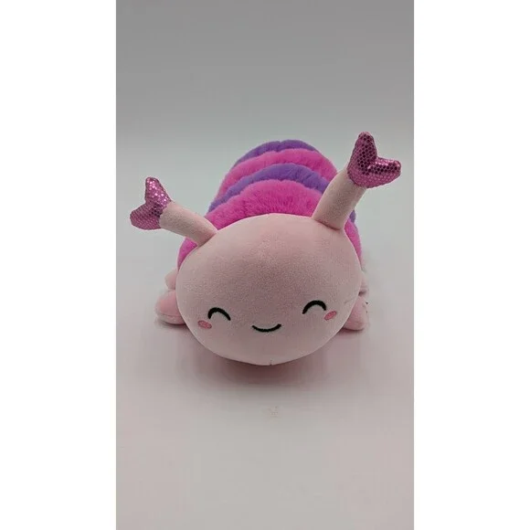 Fengtuo Caterpillar Plush 11” Stuffed Animal Toy Love Bug Pink Purple Soft Fuzzy