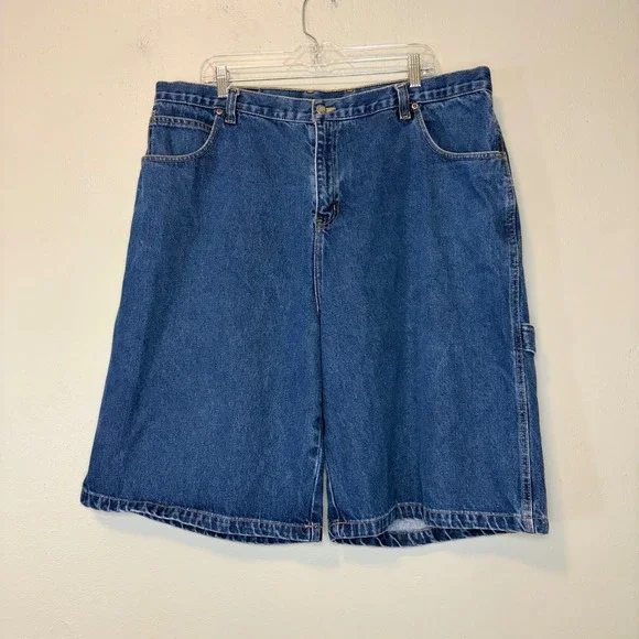 Vintage Underdawg Carpenter Denim Shorts Mens 42 Blue Baggy Jorts Y2K Skater 90s