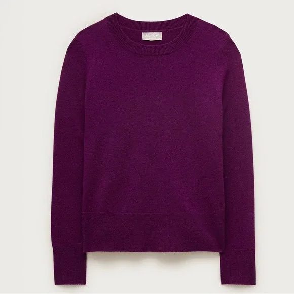 J.Crew Cashmere Crewneck Sweater Womens 2X Purple Classic Relax Fit‎ Timeless
