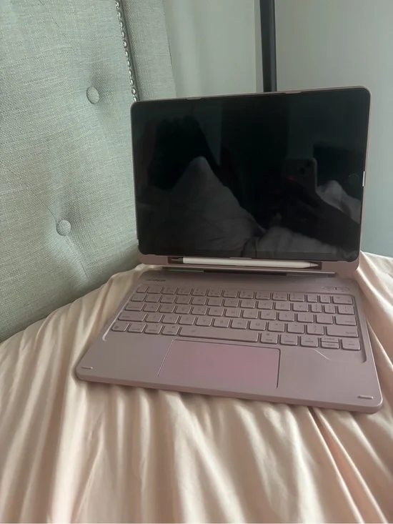 Rose Gold Tablet Laptop Keyboard with Stylus