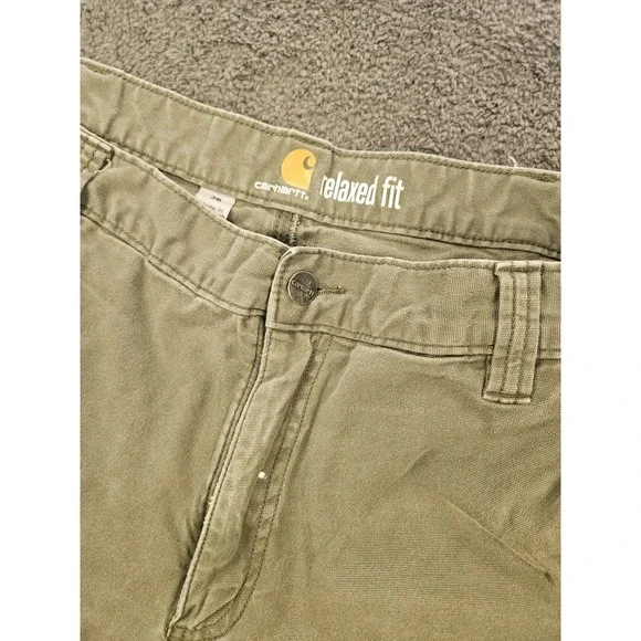 Carhartt Canvas Utility Shorts Mens 38 Green Relaxed Fit 102514 Stretch Rugged