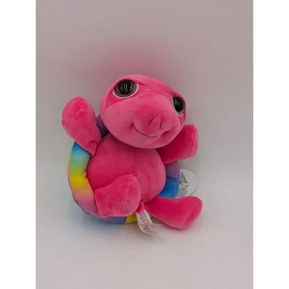 Rainbow Turtle Plush Kawaii Pink Head Stuffed Animal 10” Arcade Prize Redemption