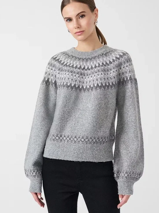 Rebecca Minkoff gray Fair Isle sweater Size Small New with tag