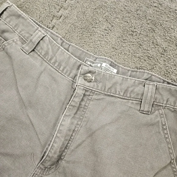Carhartt Work Shorts Mens 38 Gray Rugged Flex Canvas Relaxed Fit 102514 Utility