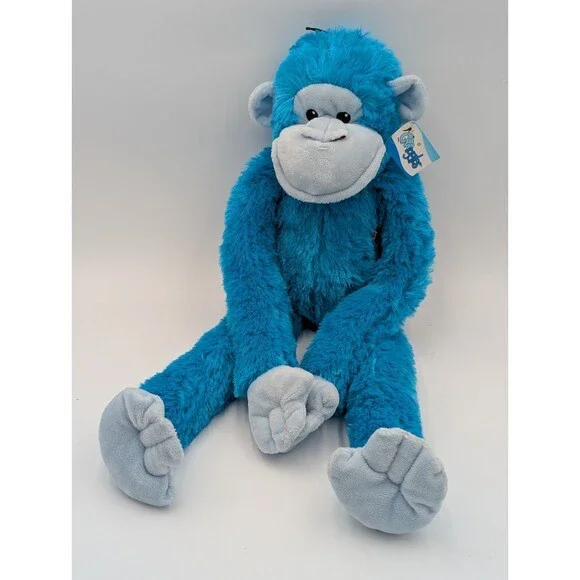Top Pets Grippies Blue Monkey Plush 24” Large Stuffed Animal Toy Soft Furry Big