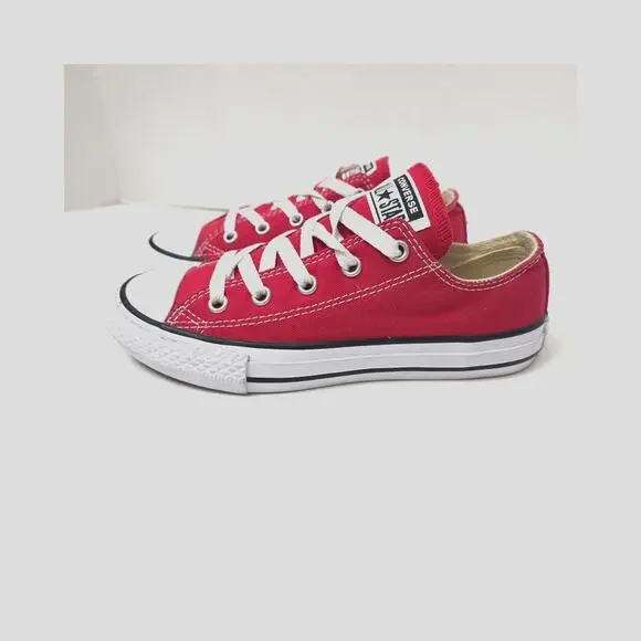 Converse All Star Kids Youth Size 1 Red Low Top All Star Canvas