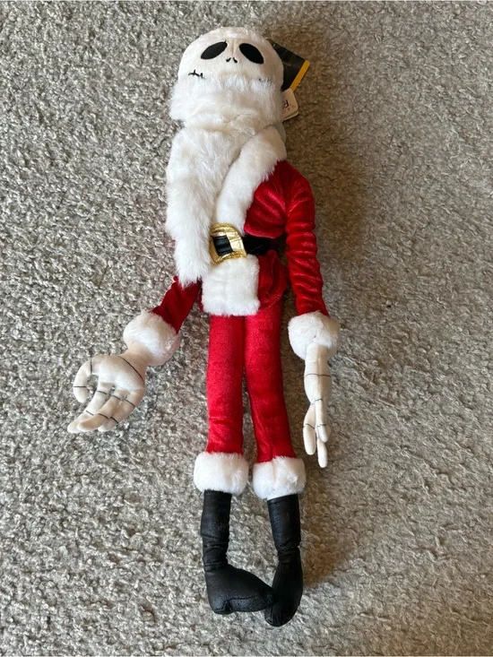 Disney Jack Skellington Santa Plush Posable Rare Nightmare Before Christmas