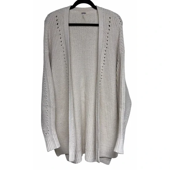 FREE PEOPLE NIGHTINGALE CARDI‎ SWEATER CREAM IVORY WOMEN'S SIZE XS