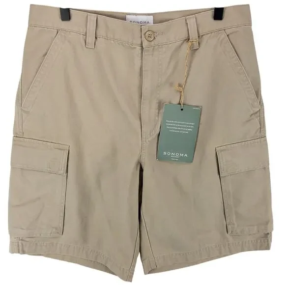 Men’s 32 Cargo Shorts Khaki Relaxed Fit 10