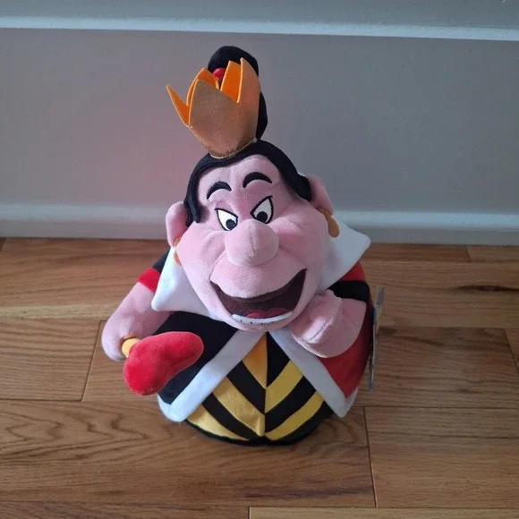 Disney Store Alice in Wonderland Red Queen Plush Toy Heart Scepter Red Gold NWT