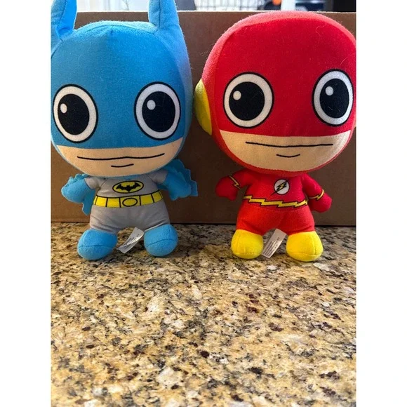 DC Comics Originals Batman and The‎ Flash Chibi Plush Set 2016 Blue Red 7 Inch