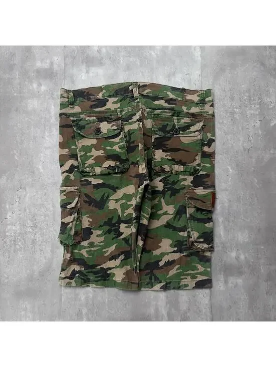 Y2K Camo Military Grunge Cargo Skater Shorts