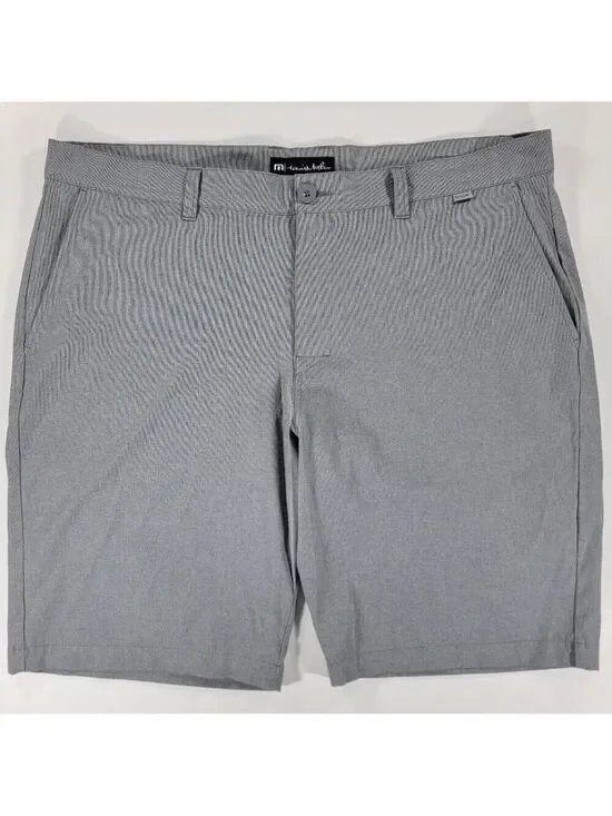 TRAVIS MATHEW Men's 40 Light Gray Stretch Golf Shorts Casual Lightweight Outdoor