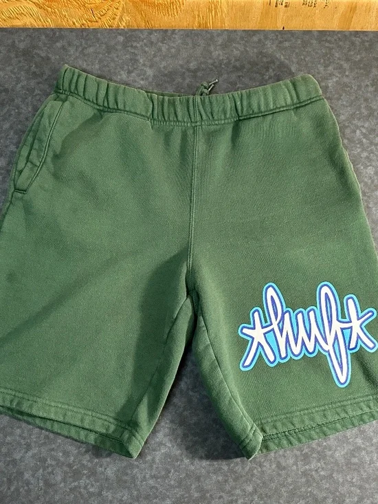 HUF Landmark Fleece Green Sweat Shorts Size Medium