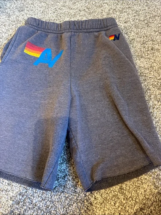 Nautica Gray Athletic Shorts with Rainbow Logo
