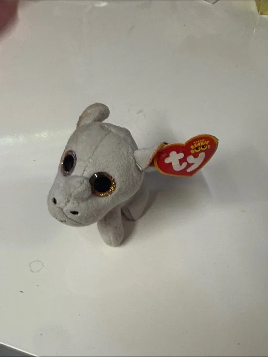 Ty Beanie Baby Boo Rhino Plush “Spike” 2017 Glitter Gold Eyes - NWT