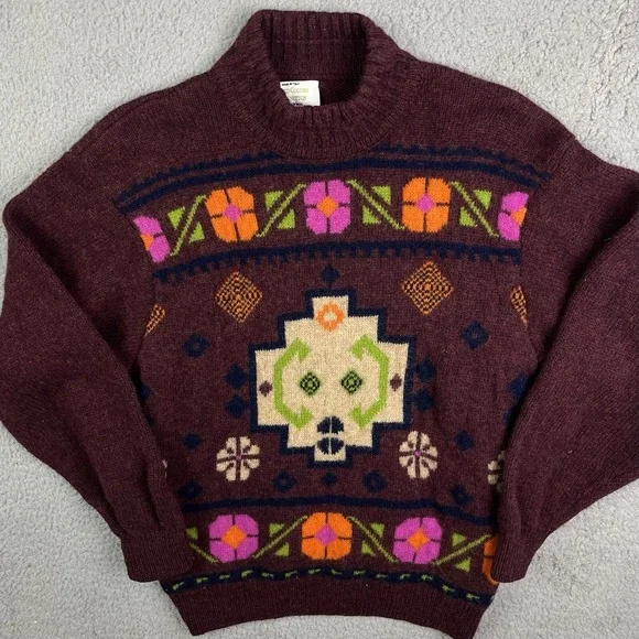 Vintage UNITED COLORS OF BENETTON Shetland Wool Sweater Pullover‎ Italy Medium