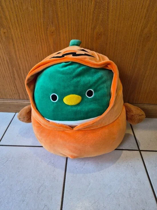 Jumbo Squishmallow Avery the Duck in Pumpkin Costume