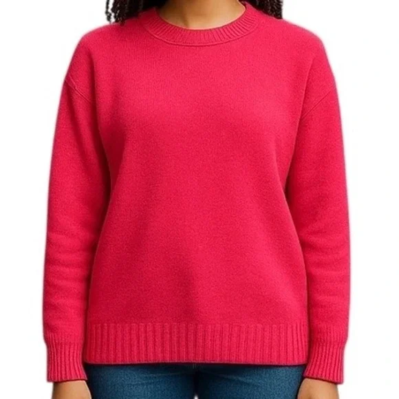 J. Crew Women's Oversized Crewneck Sweater Pink in Merino Wool Alpaca Blend‎ XSS