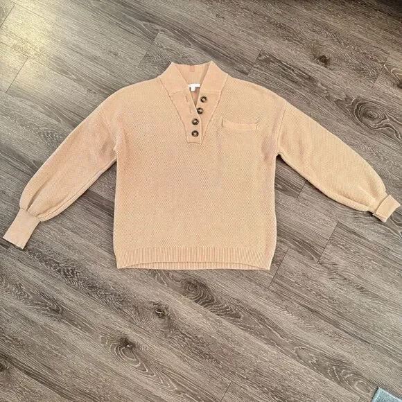 Lunya Cozy Cotton Silk Pocket Henley