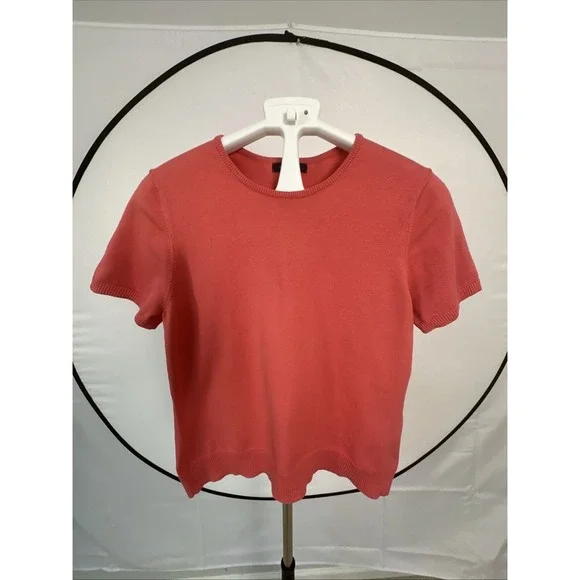 Lands' End  Women's Sz Large(14-16) Crewneck   Sweater Top Vibrant Coral