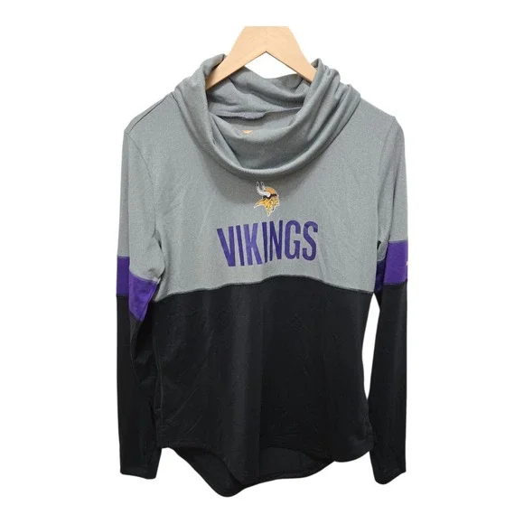 Nike NFL Vikings Cowl Neck Long Sleeve Activewear Top Football‎