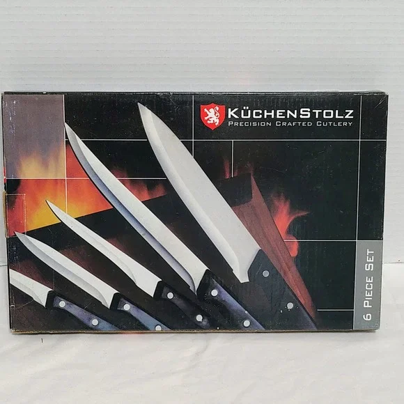 Kuchenstolz 6 Piece Precision Crafted Cutlery‎ Set Plus Cutting Board Sharpener