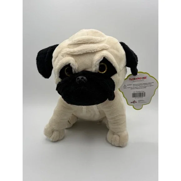 Toy Factory Pickles Pug Plush 10 Inch Cream New Stuffed Animal Dog Toy Paradise