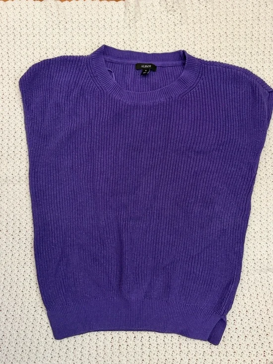Alfani Purple Crewneck Knit Sweater Vest