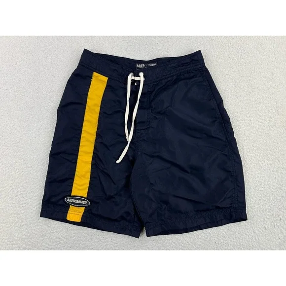 Abercrombie Board Shorts Mens Small Blue Yellow Colorblock Swim Trunks Surf