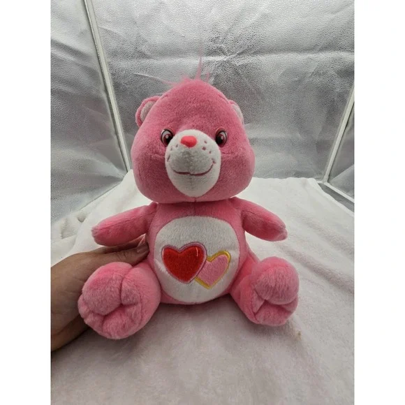Love-a-Lot‎ Bear Care Bears Pink Hearts Plush Toy 2003 Stuffed Animal