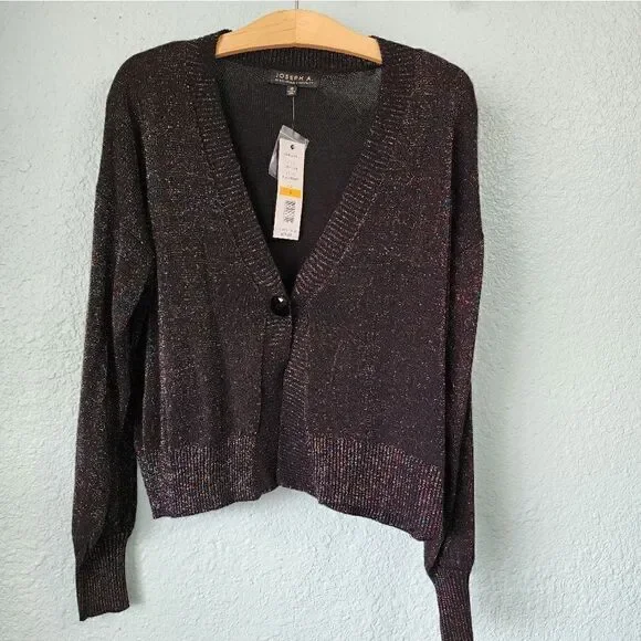 Joseph A multicolored metallic parade luxecore button front cardigan