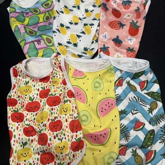 Lot Of 6‎ Fruit Themed Dog/cat Tshirts Size Small