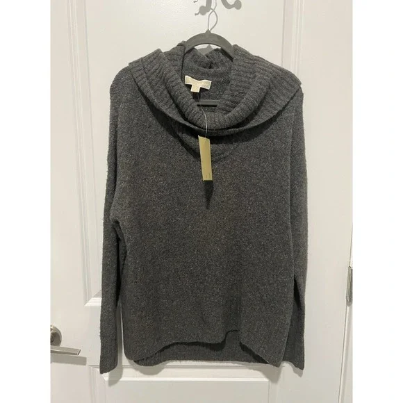 Michael Kors‎ Women's Wool-Blend Cowlneck Sweater Gray Size Medium NWT $89.50