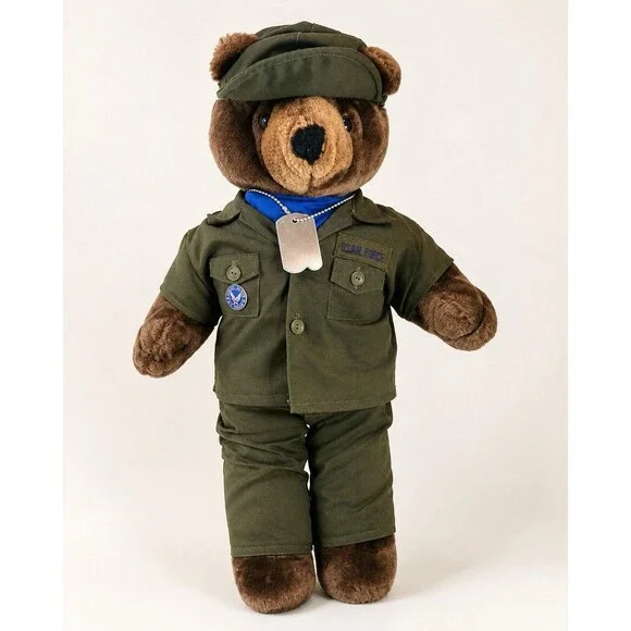 Vintage 1980’s Bear Forces of America USAF Air Force Teddy Bear Plush 20” Korea