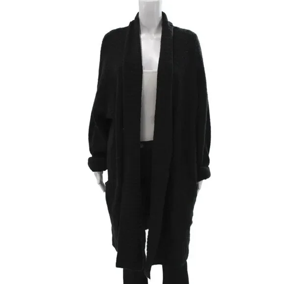 Joie Womens Collared Black Cardigan Long Sleeve Size L
