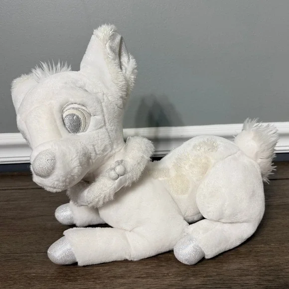 Vntg‎ Disney Store Bambi Plush Snowflake Pals White Silver Holiday Christmas