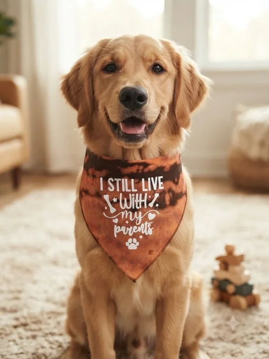 Mirage Pet Products Tie-Dye Orange Dog Bandana - I Still Live With My Parents