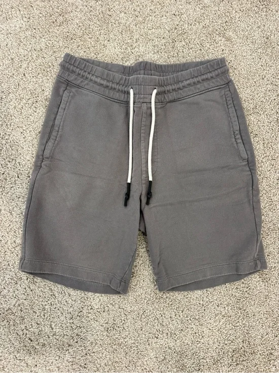 AG Adriano Goldschmied Men's Gray Elastic Waist Drawstring Shorts