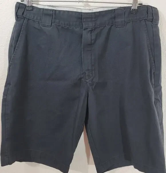 Dickies Charcoal Gray Relaxed Fit Flat Front Men's Shorts 38 Stretch Waistband