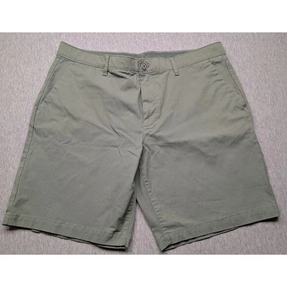 English Laundry Mens Chino Shorts Olive Green Stretch Flat Front Size 36