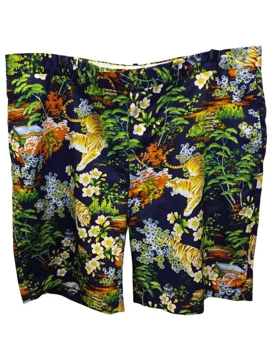 Ralph Lauren RLX Mens Tiger Floral Polo Golf Shorts Size 40 Polyester Multicolor