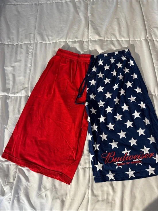 Budweiser Red and Navy Star Athletic Shorts