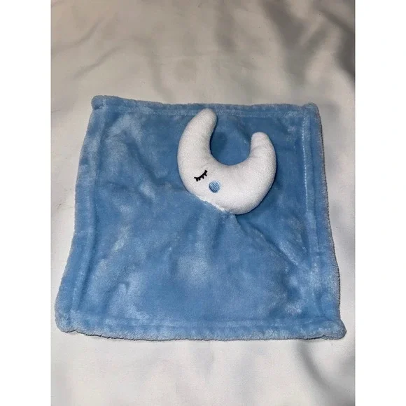 Le Bebe Favorite Blue Moon Baby‎ Security Blanket Plush Lovey Soother 11x11