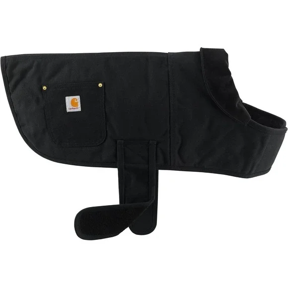Firm Duck Insulated Dog Coat, Durable, Weather Resistant, Black, Medium