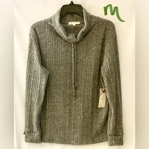 Cozy Gray Cowl Neck Sweater