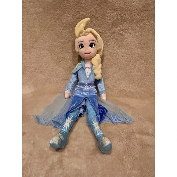Ty Disney Frozen 2 Elsa Sparkle Soft Plush Doll Princess Glitter Snowflake